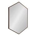 thumbnail image 1 of Kate and Laurel Rhodes Miroir Mural Hexagonal Encadré, 25x37, Brun Noyer, 1 of 5