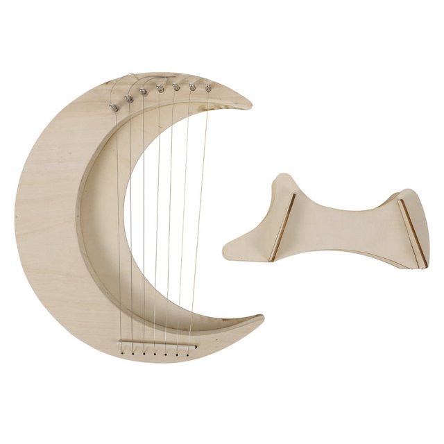 LOVEVER 1 Ensemble d'Instruments de Musique Harpe de Lyre Portable pour Débutants et Enfants en Couleur Beige