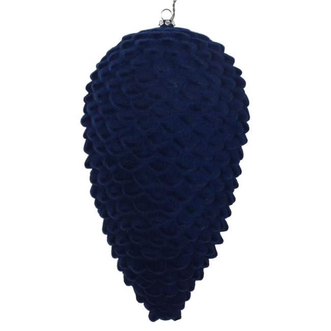 Vickerman MT195831D 10 Po. Ornement Pomme de Pin Floqué Bleu Minuit
