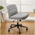 thumbnail image 3 of BeesClover Office Chair with Wheels, Armless, Height Adjustable, PU Leather, Modern, Standard Size, Perfect for Office, Gaming, Dining, 3 of 6