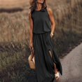 thumbnail image 1 of MesaSe Robe Décontractée pour Femmes Robe d'Été pour Femmes Robe Maxi Sans Manches Col Ouvert Couleur Unie Vêtements pour Femmes, 1 of 8