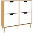 thumbnail image 1 of HOMCOM Shoe Cabinet with 4 Flip Drawers and Adjustable Shelves, Natural, 1 of 10
