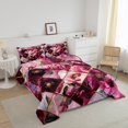 thumbnail image 3 of Erosebridal Geometric Square Bedding Twin Comforter Set,Pink Flower Down Comforter,Floral Decor,2-Piece, 3 of 8