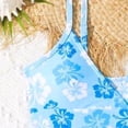 thumbnail image 4 of MIASHUI 3 Piece Girls Bathing Suits Leaf Flower Printed Bikini Set with Skirt Cover Up,Blue,7-8 Years, 4 of 6