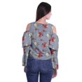 thumbnail image 4 of Moomaya Plus Size Cold Shoulder Top Printed Ladies Tops Blouses Women Party Tops, 4 of 4