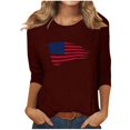 thumbnail image 2 of Xihbxyly Blouses pour Femmes Manches 3/4 Mode Féminine Col Rond Imprimé Hauts Amples Blouse, 2 of 4