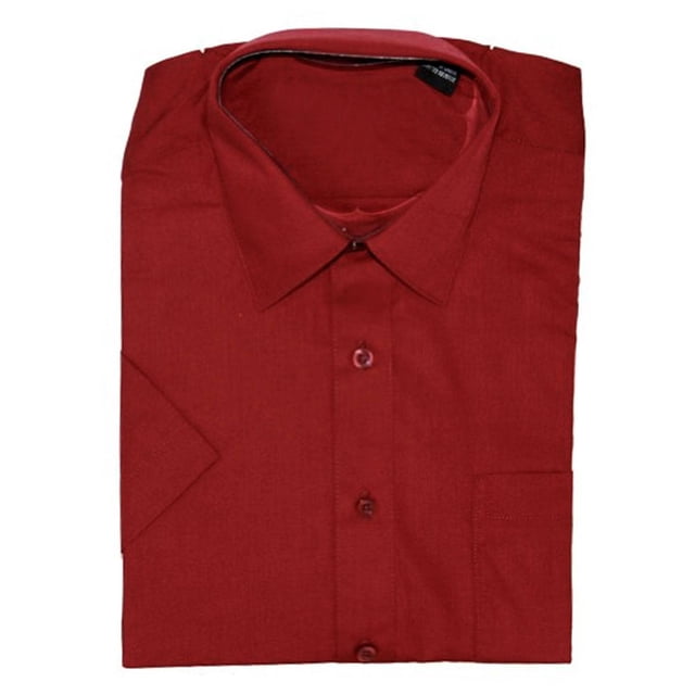 Gravity Threads Chemise Habillée pour Homme à Manches Courtes, TG Bourgogne
