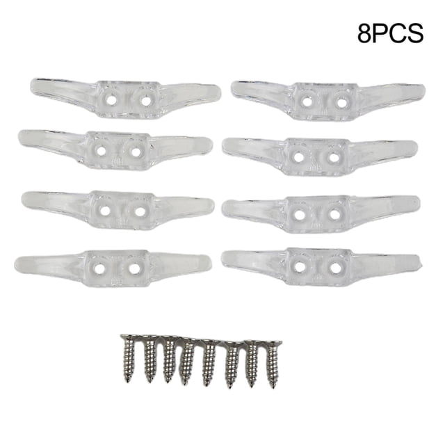 LEFU Crochet de Sécurité pour Cordon de Rideau pour Stores et Toiles, Dispositif de Positionnement à Cordon de Serrage pour Protection des Enfants et des Animaux, Support de Store Enrouleur Mural en Plastique Transparent (Lot de 8)