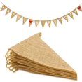 thumbnail image 1 of Novelty Place 13 Feet Burlap Pennant Banner - 15 Triangle Bunting Flags (5x7 Inches) - DIY Hand Painted Home Decorations for Holiday, Birthday, Wedding, Graduation and Party, 1 of 6