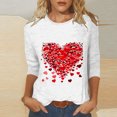 thumbnail image 2 of Penkiiy Chemises à Manches 3/4 pour Femmes, T-Shirts Graphiques Imprimés Mignons, Blouses Décontractées Grande Taille, Hauts Basiques, Pull-Over, Multicolore, 2 of 5