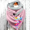 thumbnail image 2 of Women Tie Dye Butterfly Print Cotton Winter Warm Button Up Scarf, 2 of 3