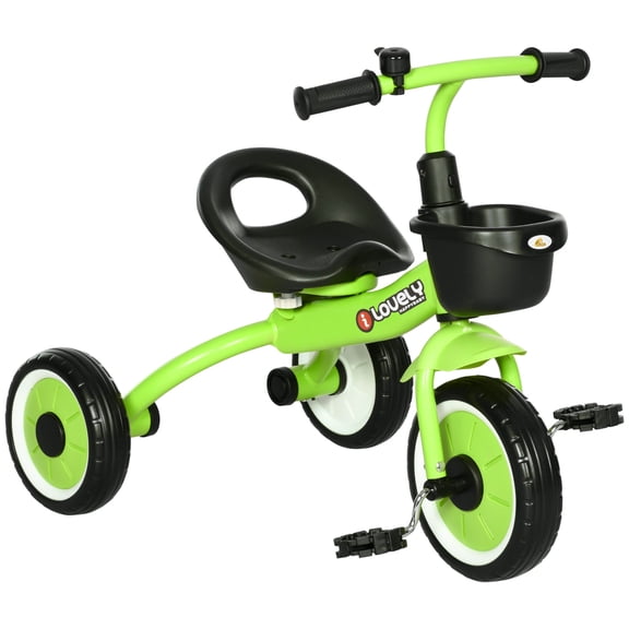 Qaba Tricycle for Kids 2-5 Years, Toddler Trike with Adjustable Seat, Green