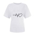 thumbnail image 4 of Diufon Hauts de la Saint-Valentin pour Femmes Tunique Décontractée à Manches Courtes Col Rond Chemisier Imprimé Graphique Mignon Tendance, 4 of 6