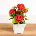 thumbnail image 2 of TIMIFIS Artificial Potted Flowers, Mini Rose Artificial Flowers In Pot, Desktop Decoration for Home Office Faux Flowers for Table Dinning Room Decoration Shelf Decor, 2 of 8
