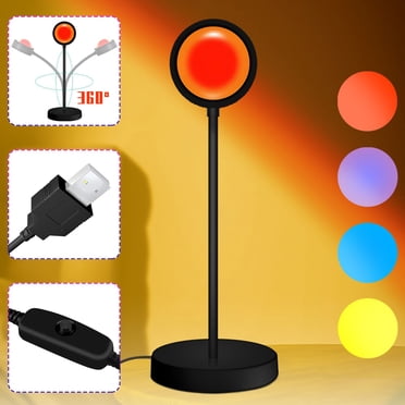 Vaidha Sunset Projection Lamp LED Sunset Projector Lamp Romantic Golden Hour Night Light For Room Decor, Selfies, Photography, Photoshoots Party USB Charging