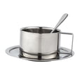 thumbnail image 2 of veasfak Coffee Mug Set with Plate and Spoon Stainless Steel for Cafe Camping Kitchen 200ML Set, 2 of 9