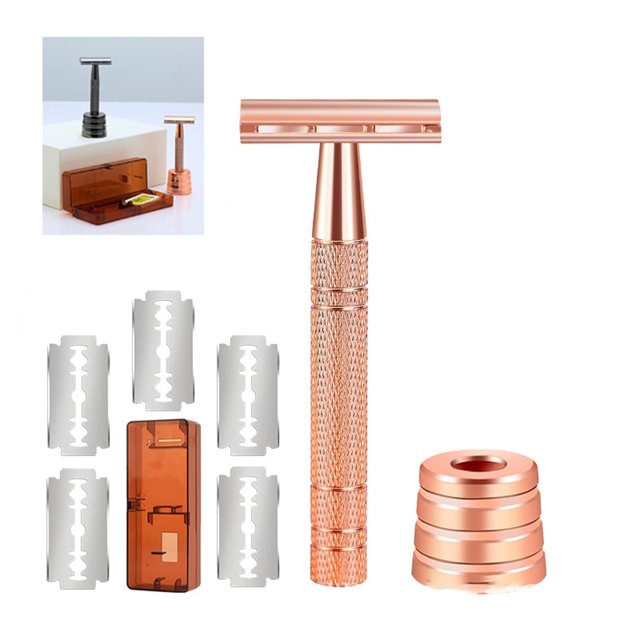 XYCCA Jodial Razor - Safety Edge Razor for Women and Men, with 5 Platinum Coated Double Edge Safety Razor Blades, Reusable Metal Razors for a Smooth Shave-0721