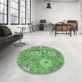 thumbnail image 4 of Ahgly Tapis Rectangulaire Lavable en Machine Vert Transitionnel, 4 Pieds x 6 Pieds, 4 of 7