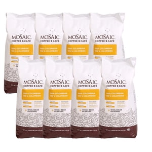 Mosaic Colombian Coffee, 100 Pourcentage, Haricot entier 2LB/Unit, 8 Unités/cas
