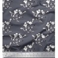 thumbnail image 1 of Soimoi Polyester Crepe Fabric Leaves,Bird & Floral Block Printed Craft Fabric by The Yard 42 Inch Wide, 1 of 3