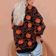 thumbnail image 2 of Chandails d'Halloween pour Femmes à Manches Longues Femmes Décontracté Manches Longues Col Rond Hauts Chemises Amples Blouse Chandail à Imprimé d'Halloween Graphique, 2 of 6