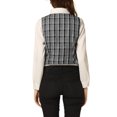 thumbnail image 3 of INSPIRE CHIC Women's Plaid Double Breasted Versatile Racerback Suit Vests Black XS, 3 of 5