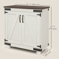 thumbnail image 3 of HOMCOM Armoire de Rangement, Buffet Bahut avec Porte de Grange, Tablette Ajustable, 3 of 10