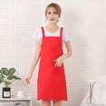 thumbnail image 4 of Staron Red Aprons for Women with Pockets Adjustable Chef Apron Kitchen Aprons for Cooking, 4 of 6