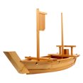 thumbnail image 1 of Bamboo Sushi Plate Boat Shaped Plate Practical Snack Tray Food Serving Dish, 1 of 8