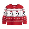 thumbnail image 1 of Chandails de Noël Garçons Filles Chandail à Manches Longues en Tricot Col Rond Chandail pour Enfants Chandail de Noël Laid Hauts 3-8 Ans (4 Ans, Rouge 04), 1 of 6