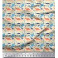 thumbnail image 1 of Soimoi Cotton Jersey Fabric Tree & Dinosaur Animal Print Sewing Fabric Yard 58 Inch Wide, 1 of 3