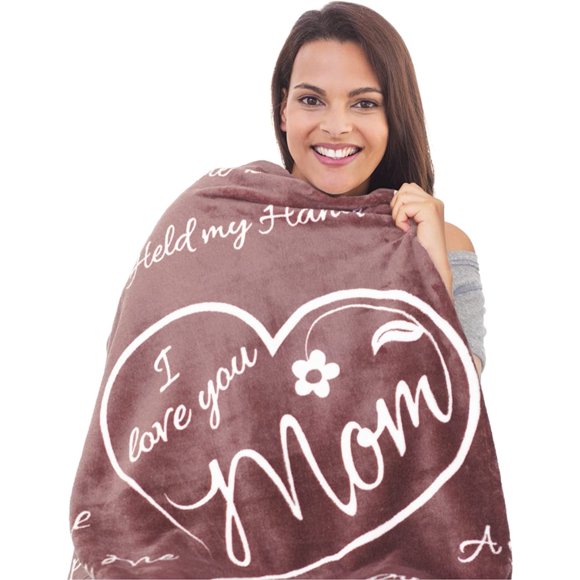 Cadeaux pour Maman, Couverture pour Maman Cadeaux, Cadeaux de Noël pour Maman de la Fille, Cadeaux d'Anniversaire pour Maman, Cadeaux pour Maman de la Part du Fils, Couverture Maman Je t'Aime, Couverture Jetée 60 Pouces X 50 Pouces (Taupe Doux)