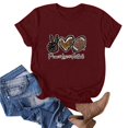 thumbnail image 1 of Blouses pour Femmes Mode pour Femmes Imprimé Manches Courtes Blouse Ample T-Shirt Drôle à Col Rond Hauts, 1 of 1