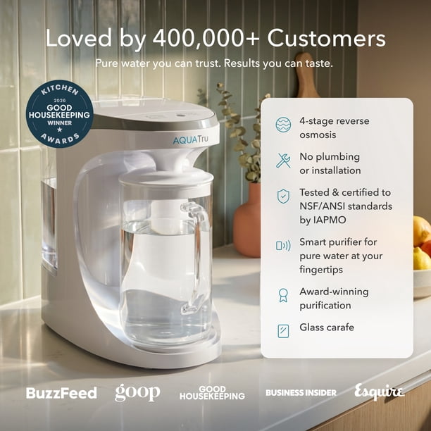 AQUATru Carafe 浄水器 ガラスポット AquaTru Carafe Smart Countertop Water Purifier System with Glass