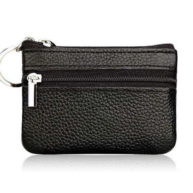 MesaSe ESTONE Soft Men Card Coin Key Holder Zip Genuine Leather Wallet Pouch Bag Purse
