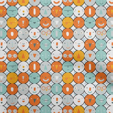 oneOone Velvet Orange Fabric Kids Circle Craft Projects Decor Fabric Printed By The Yard 58 Inch Wide