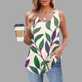 thumbnail image 2 of UPPADA Camisoles Mignonnes pour Femmes Tendance Col Rond à Fleurs Hauts d'Été Sans Manches Blouses Chic Décontracté Camisoles Graphiques Beige, TG, 2 of 5