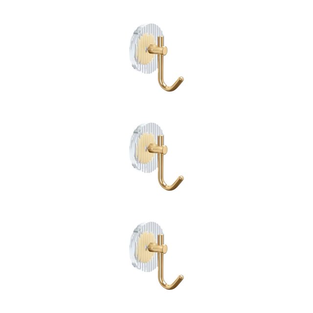 maskred Multi-purpose Acrylic Luxury Wall Hook Strong Bearing Capacity Suitable For All Settings gold 3Set