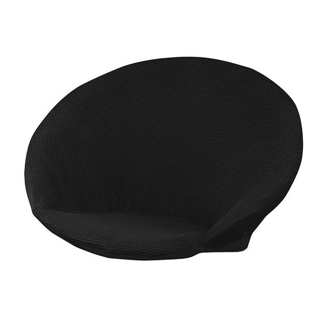 Housse de Chaise Ronde en Jacquard, Housse de Chaise Lune en Polyester à Haute Extensibilité, Protection pour Meubles de Salon, Lavable, Noir, Taille