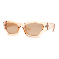 thumbnail image 3 of Womens Mod Thick Plastic Chunky Cat Eye Sunglasses Peach Brown, 3 of 4