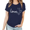 thumbnail image 4 of Diufon Hauts de la Saint-Valentin pour Femmes Décontractés Tendance T-Shirt à Manches Courtes Col Ras du Cou Mignon à Imprimé Graphique Chandail Blouse, 4 of 4