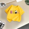 thumbnail image 5 of PMVFHDE T-Shirts d'Été pour Filles, T-Shirt Mignon à Motif pour Fille, Col Rond, Manches Courtes, T-Shirt Décontracté d'Été Jaune, 8-9 Ans, 5 of 5