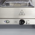 thumbnail image 4 of Proctor Silex Serveur buffet et plaque chauffante triple avec 3 bacs en acier inoxydable, 2,5 pte chacun, 300 W, 34300RG, 4 of 5