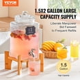 thumbnail image 2 of VEVOR Drink Dispenser 1.5 Gal Beverage Dispenser for Parties Glass with Stand, 2 of 9