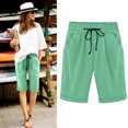 thumbnail image 2 of Plebaso Shorts Décontractés pour Femmes Longueur Genou, Shorts à Cordon, Shorts Roulés, Shorts Simples Légers à Enfiler, 2 of 6