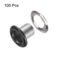 thumbnail image 3 of Unique Bargains 100PCS Grommets Eyelets 1/6 Inch (4mm) ID Hole Metal Self Backing Eyelet with Washers for Leather Black, 3 of 7