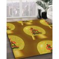 thumbnail image 3 of Ahgly Company Tapis d'Intérieur Lavable en Machine Carré Jaune Transitionnel, 6 Pieds Carré, 3 of 7