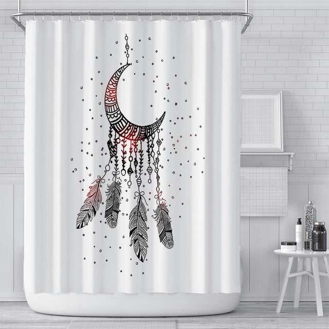 PANDACO Crescent Fabric Shower Curtain (72" x 72")