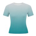thumbnail image 4 of HongQid Womens Basic Tees Summer Short Sleeve Shirts Slim Fit Tight T Shirt Going Out Tops, 4 of 7