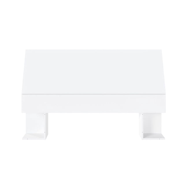 Nexera Tête de Lit de Rangement à Fini Blanc, Vue Orientée vers l'Avant avec une Tête de Lit Rectangulaire pour Chambre à Coucher avec Deux Compartiments de Rangement Latéraux de Chaque Côté pour Livres et magazines, Idéale pour le Rangement et l'Organisation de la Chambre à Coucher.